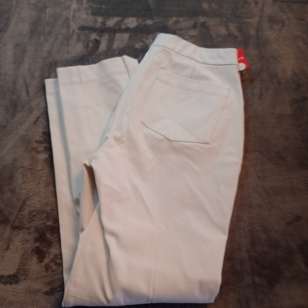 Spanx On The‎ Go Kick Flare Pants Classic White Womens Size Large Tall Stretch